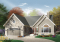 Vue avant - MODÈLE DE BASE - Plan de plain-pied craftsman, 2 chambres, plafond cathédrale au séjour, garage double - Creole