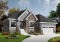 Vue avant - MODÈLE DE BASE - Plan de bungalow Craftwsman 2 chambres, coin déjeuner, séjour de grand format, foyer, garage double - Camrose 2
