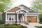Vue avant - MODÈLE DE BASE - Plan de plain-pied Craftsman, 3 chambres, 2 sdb, plafond 9', dalle de béton, îlot, grande terrasse abrité - Rustika 3