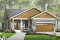 Vue avant - MODÈLE DE BASE - Plan de Maison américaine, garage double, 3 chambres, buanderie, grande terrasse couverte - Auriac 2