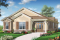 Vue avant - MODÈLE DE BASE - Plan de plain-pied 4 chambres, 2 salles familiales, garage à l'arrière - Zafferano