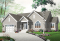 Vue avant - MODÈLE DE BASE - Plan de plain-pied maison style Cap Cod, 2 chambres, garage, salle familiale ouverte, coin buanderie au rdc. - Sylvestre 2