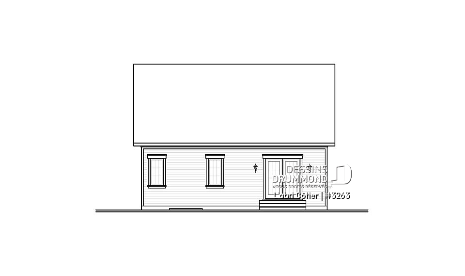 Élévation arrière - L'abri Côtier