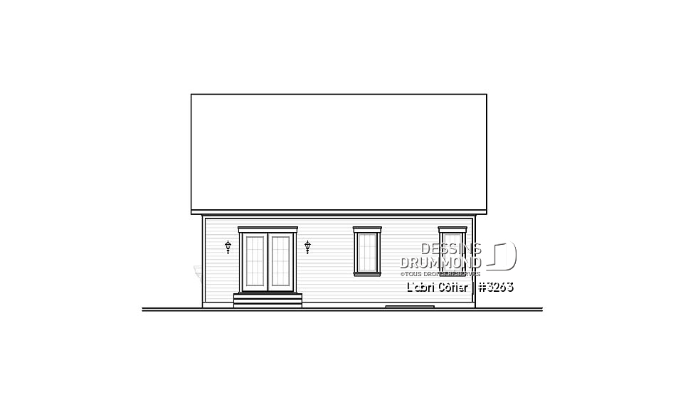 Élévation arrière - L'abri Côtier