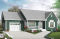 Vue avant - MODÈLE DE BASE - Modèle de plain-pied avec garage, 2 chambres, coin bureau, cuisine avec garde-manger, buanderie au rdc. - Virginie 