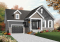 Version couleur no. 1 - Vue avant - Plan de bungalow champêtre avec garage, 1 à 2 chambres, espace ouvert, îlot, superbe fenestration - Dahlia