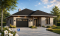 Vue avant - MODÈLE DE BASE - Plan de bungalow adapté fauteuil roulant, 2 chambres, plafond 9pi., foyer, grande terrasse abritée - Rochefort