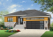 Vue avant - MODÈLE DE BASE - Plan de maison contemporaine, 2- 3 chambres, 2 s. bain, bureau, garde-manger, garage double - Millois 2