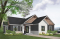 Vue avant - MODÈLE DE BASE - Plan de maison 3 chambres, garage double latéral, maison pour terrain en coin de rue, buanderie, foyer - Providence 2