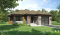 Vue avant - MODÈLE DE BASE - Plan de maison moderne plain-pied avec garage, 2 chambres, garde-manger, walk-in, chute à linge - Pintendre