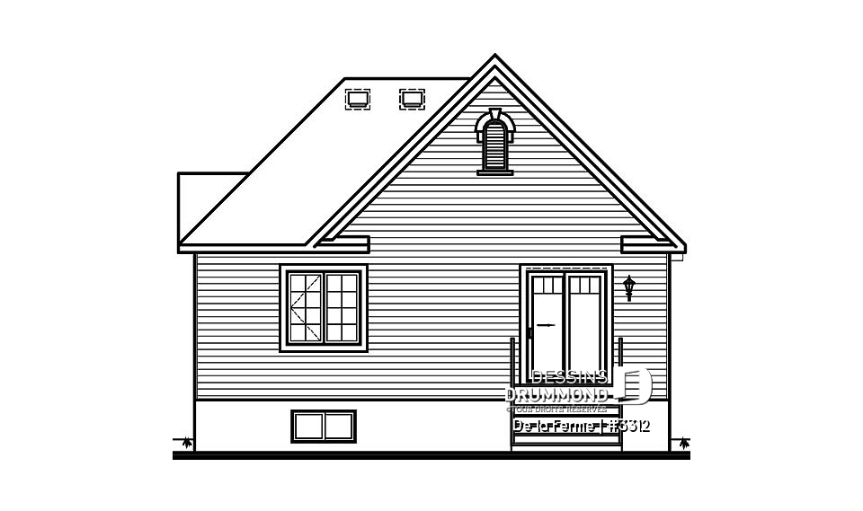 Élévation arrière - De la Ferme