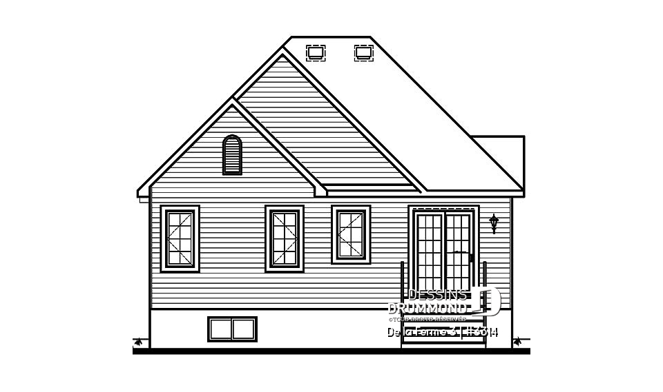 Élévation arrière - De la Ferme 3