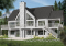 Version couleur no. 1 - Vue arrière - Plan de chalet 5 chambres en rez-de-jardin, chambre principale au rez-de-chaussée, 2 foyers, terrasse couverte - Lakeshore