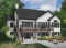 Version couleur no. 2 - Vue arrière - Plan de maison genre chalet vue panoramique, 1 à 4+ chambres, 2 foyers, garage double, grande terrasse - Breguet 2