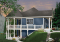Vue avant - MODÈLE DE BASE - Plan de maison genre chalet avec grande terrasse couverte, 3 chambres, plafond 9', grand salon,  - Terrasson 3