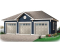 Vue avant - MODÈLE DE BASE - Plan de garage triple, pouvant s'harmoniser avec tous les styles de maison - Carson