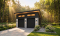 Vue avant - MODÈLE DE BASE - Plan de garage pour 2 voitures, avec 2 portes de garage, accès latéral par une porte, 2 fenêtres - Nature Urbaine 4