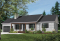 Vue avant - MODÈLE DE BASE - Bungalow américain, abordable, 3 chambres, garage, îlot-lunch, foyer, plancher à aire ouverte - Gentillane