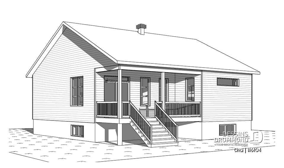 Élévation arrière - Chai