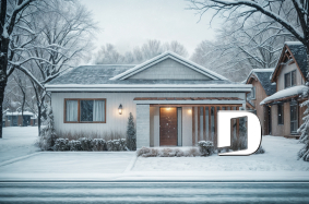 Alternative - Modèle de maison d'inspiration mid-century moderne avec 3 chambres et fondation sur dalle de béton - Hampshire