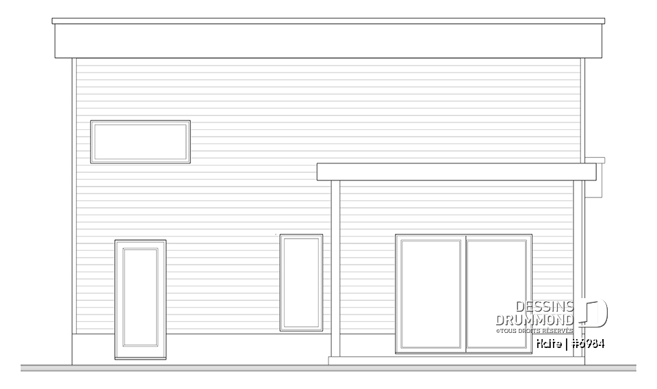 Élévation arrière - Halte