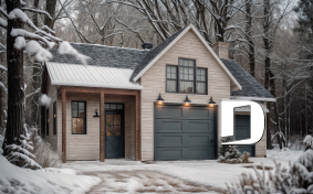 Vue avant - MODÈLE DE BASE - Superbe plan de garage avec atelier, espace pour jardinage et poêle à bois. Rangement boni à l'étage. - Spruce