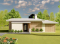 Vue avant - MODÈLE DE BASE - Plan de maison éco-responsable avec 3 chambres, serre à légumes et espace à aire ouverte - PUR 3