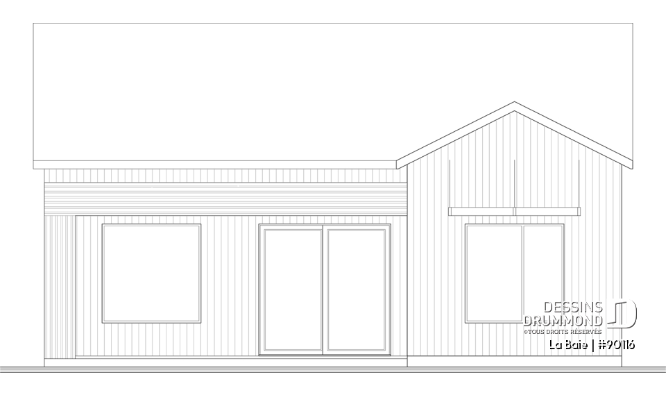 Élévation arrière - La Baie