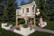 Vue avant - MODÈLE DE BASE - Plan gratuit de cabane pour enfant (maisonnette), avec carré de sable.  - Nina
