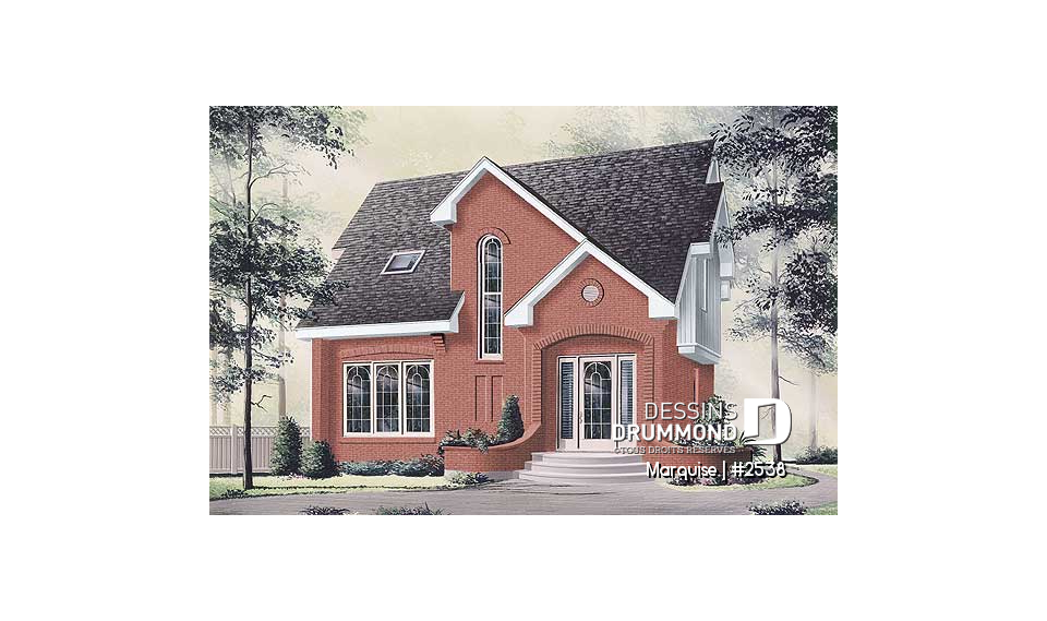 Vue avant - MODÈLE DE BASE - Modèle Européen, 3 chambre, grande entrée fermée avec garde-robe, espace ouvert - Marquise