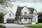 Vue avant - MODÈLE DE BASE - Plan de maison style campagne, garage avec espace boni, foyer, buanderie au rdc, terrasse abritée - La Campagnarde 3