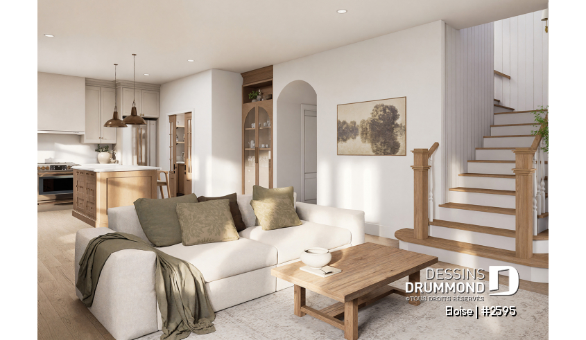 Photo Salle de séjour du plan de maison unifamiliale 2595 Photo Salle de séjour - Eloise
