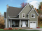 Vue avant - MODÈLE DE BASE - Plan maison inspiration Tudor, 3 à 4 chambres, salle familiale avec foyer, espace boni - Duvernay 2