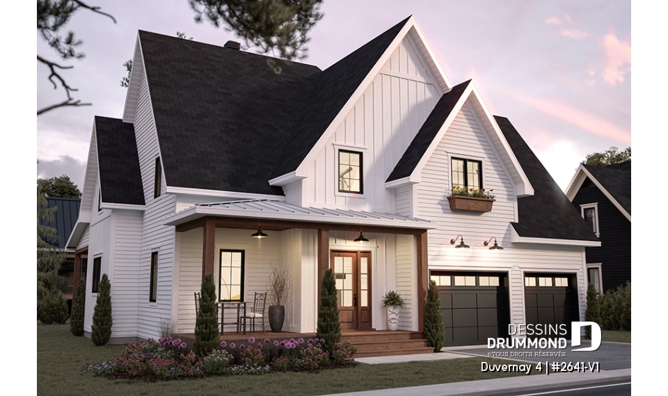 Alternative - Spacieuse Farmhouse 4 à 6 chambres, sous-sol aménagé optionnel ($), garage double, salle de jeux, bureau - Duvernay 4