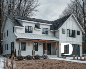 Alternative - Plan maison style farmhouse champêtre, 5 chambres, 4.5 salles de bain, garage double, superbe fenestration - St-Arnaud 2