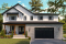 Vue avant - MODÈLE DE BASE - Plan de maison 3 à 4 chambres + bureau, garage spacieux, atelier accessible de l'extérieur, garde-manger - Montana