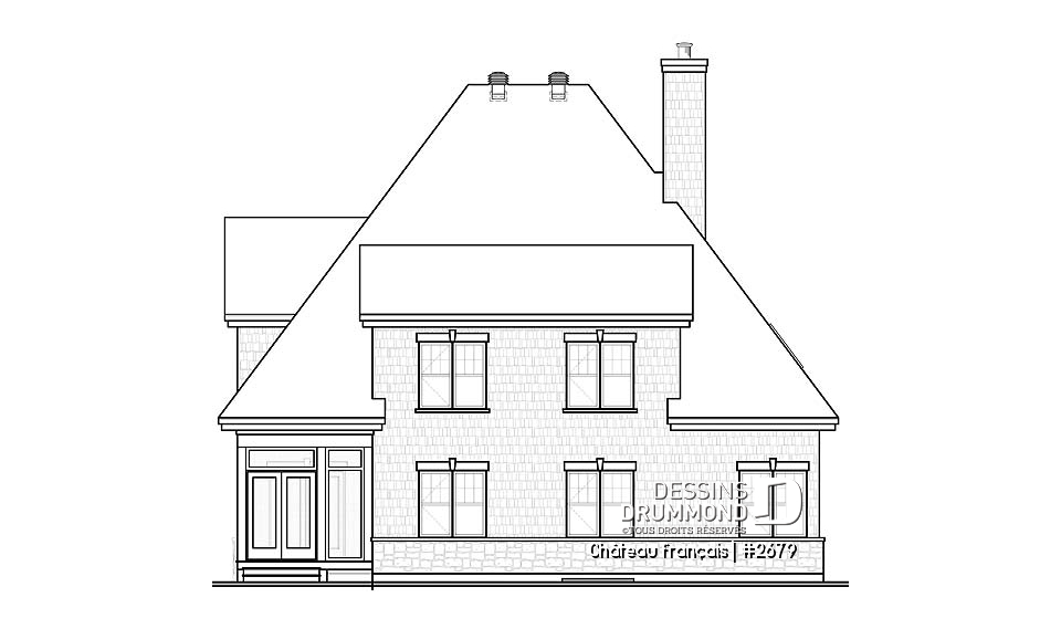 Élévation arrière - Château français