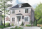 Vue avant - MODÈLE DE BASE - Plan de maison style Européen à étages, 3 chambres, extérieur classique, éviers doubles - Forester