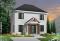 Version couleur no. 5 - Vue avant - Plan de Cottage de style transitionnel, éviers doubles, 3 chambres, salle à manger formelle - Duranel 2