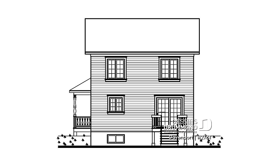 Élévation arrière - Davenport