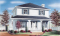 Vue avant - MODÈLE DE BASE - Maison à étage de style anglais, grande cuisine avec îlot, aire ouverte, 3 chambres, 2 walk-in, buanderie - Citatum