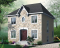 Vue avant - MODÈLE DE BASE - Plan de cottage de style anglais, 3 chambres, buanderie au r-d-c, grande cuisine et séjour avec foyer - Cellini