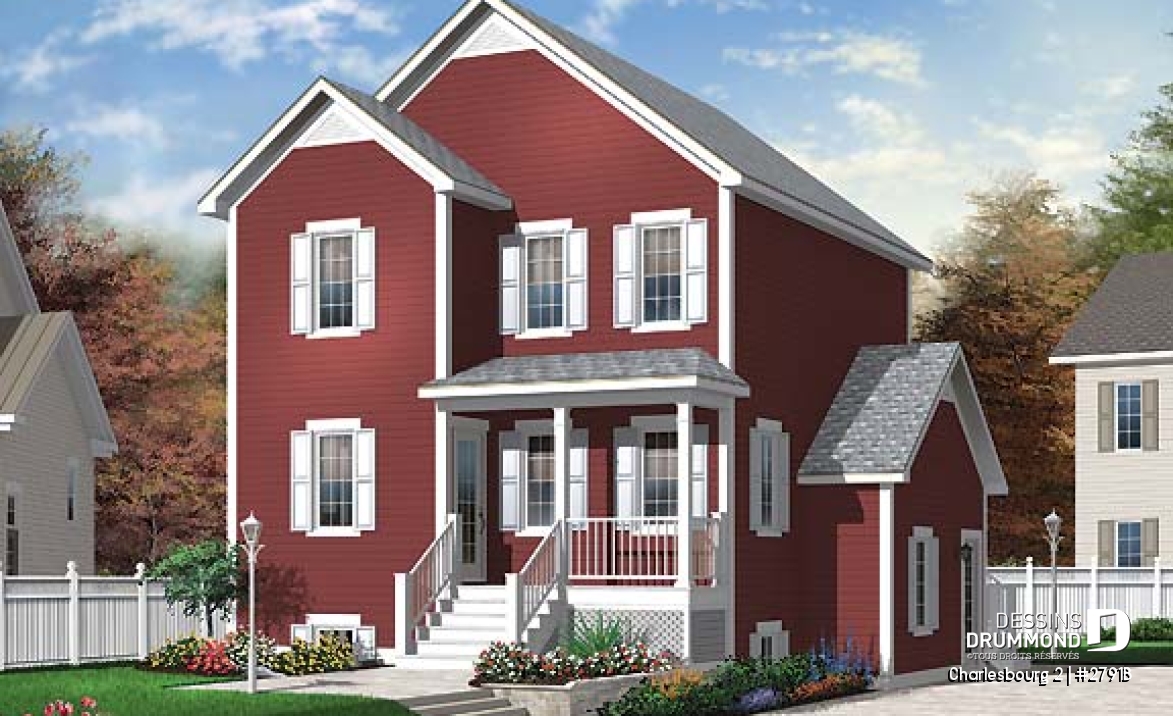 Vue avant - MODÈLE DE BASE - Plan de maison avec bachelor appartement au sous-sol, beaucoup de rangement, 3 chambres - Charlesbourg 2