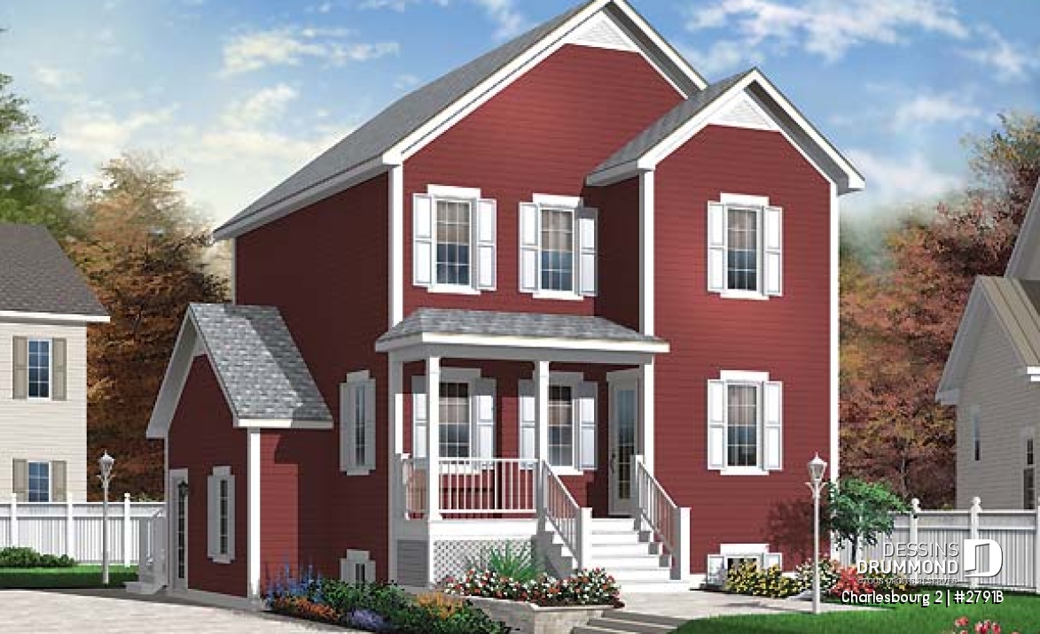 Vue avant - MODÈLE DE BASE - Plan de maison avec bachelor appartement au sous-sol, beaucoup de rangement, 3 chambres - Charlesbourg 2