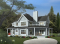 Vue avant - MODÈLE DE BASE - Plan maison champêtre, 3 chambres, garage double, 2 salons, foyer, plusieurs terrasses - Héritage 3