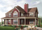 Vue avant - MODÈLE DE BASE - Plan maison champêtre, terrasse à l'étage et balcon couvert sur 3 faces, 3 à 4 chambres, garage double - Héritage 2