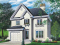 Vue avant - MODÈLE DE BASE - Plan de maison à étage, 3 chambres, garage, 2.5 salles de bain, vestibule, chambre parents avec foyer - Molène