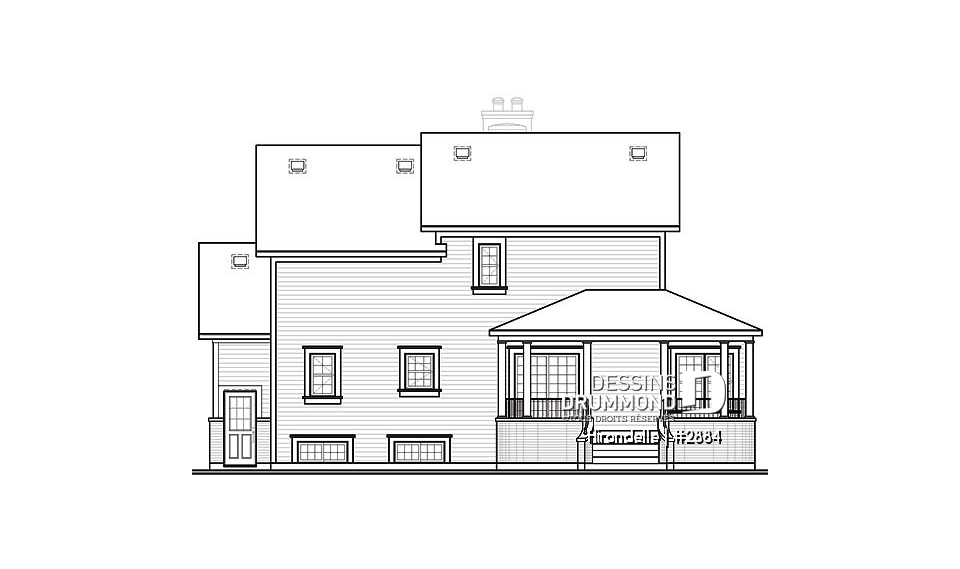 Élévation arrière - Hirondelle