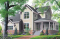 Vue avant - MODÈLE DE BASE - Plan de maison 4 chambres, 2.5 salles de bain, garage double de côté, solarium, foyer - Hirondelle