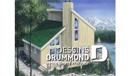 Vue avant - MODÈLE DE BASE - Petit chalet abordable de style scandinave avec grande terrace et 3 chambres - Lakeview